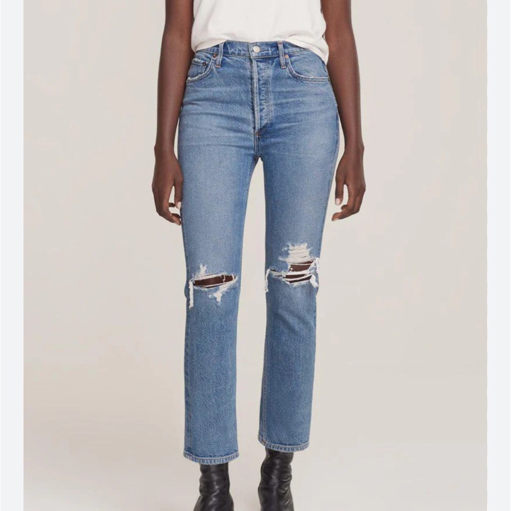 AGOLDE RILEY HI RISE STRAIGHT CROP IN WHIPLASH size 28, GUC
